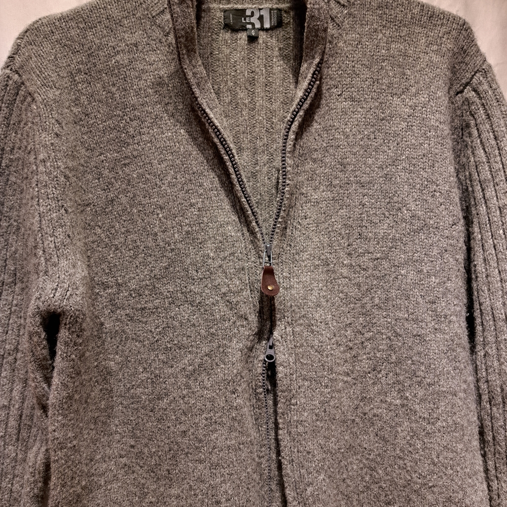 Simons Men's Zip-Up Gray Sweater